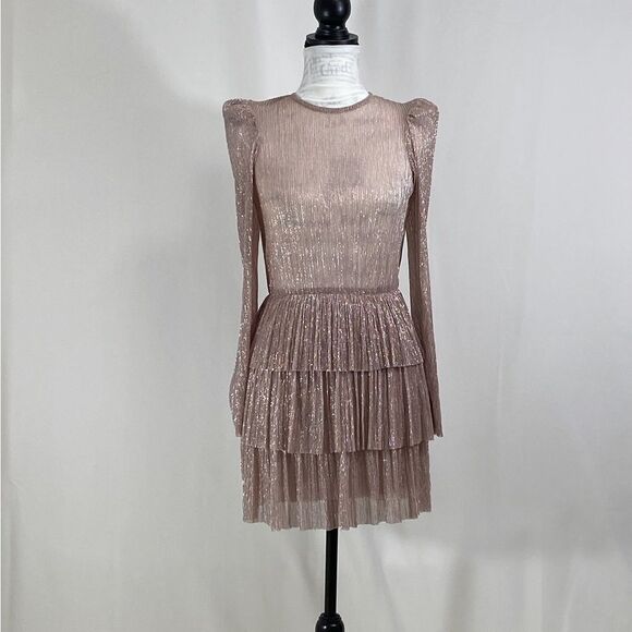 Sabina Musayev Monique Metallic Minidress size S - Picture 3 of 9